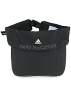 Adidas By Stella Mccartney Logo Print Visor, Women's, Black, Polyester/spandex/elastane