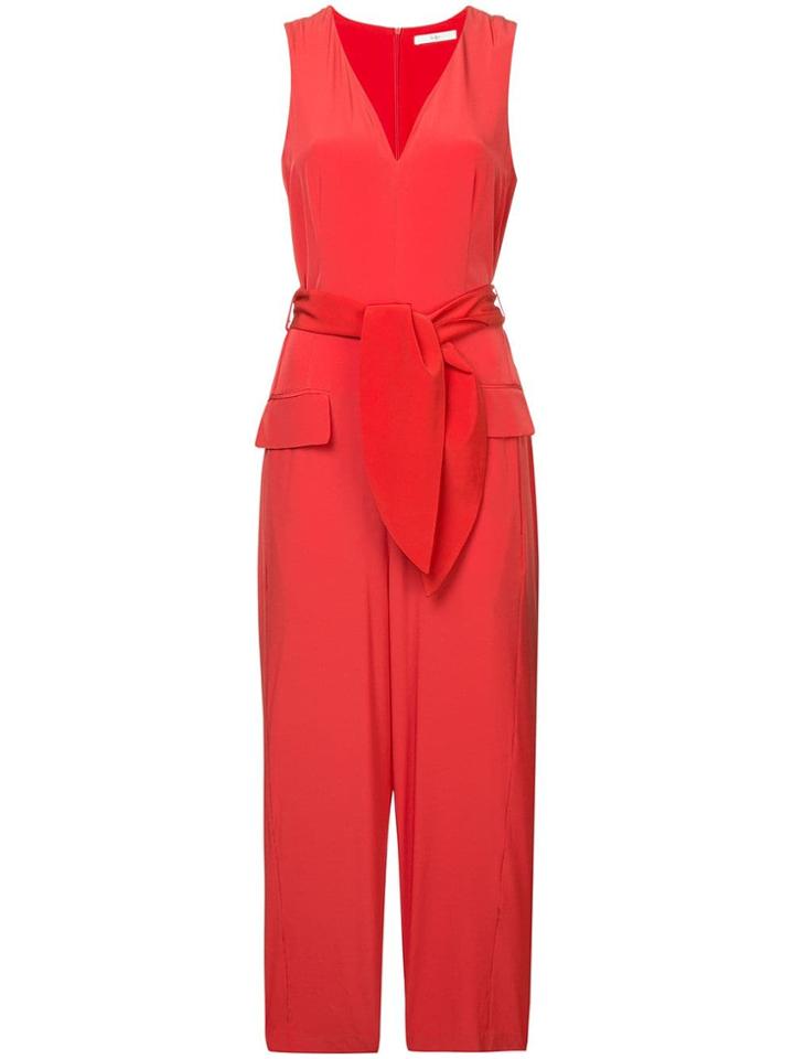 Tibi Belted Jumpsuit - Red