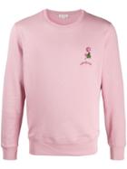 Alexander Mcqueen Embroidered Rose Sweatshirt - Pink
