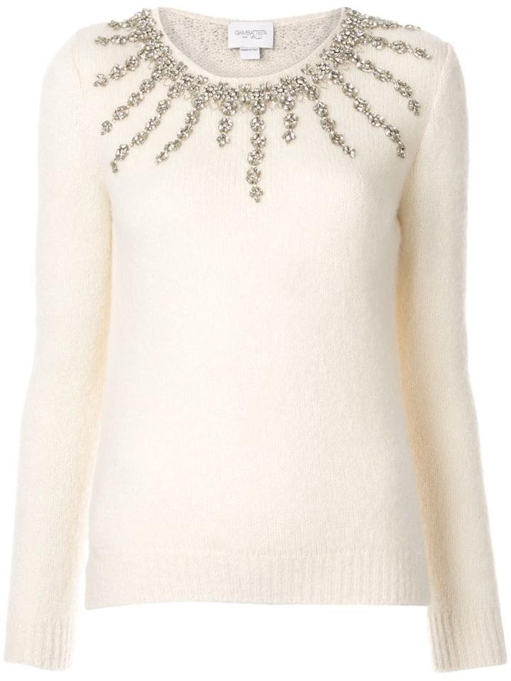 Giambattista Valli Embellished Fitted Sweater - White