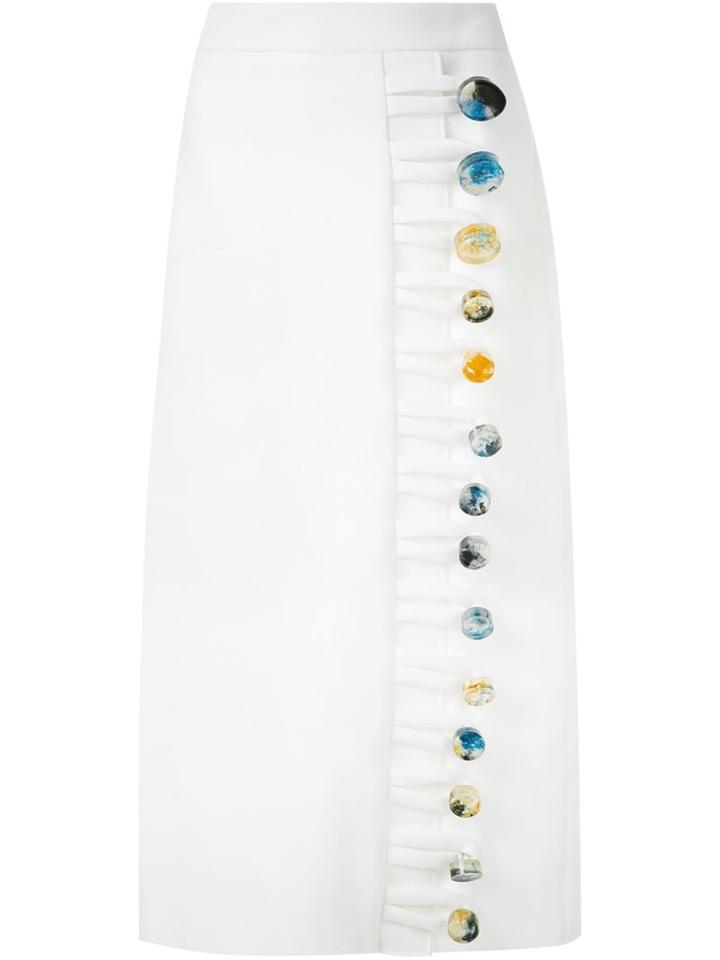 Christopher Esber Looped Elemental Pencil Skirt, Women's, Size: 8, White, Polyester/spandex/elastane