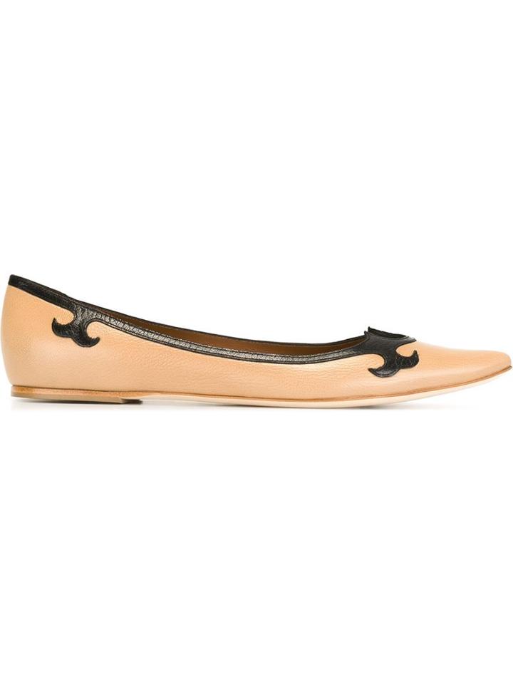 Tomas Maier Contrast Trim Ballerina Shoes