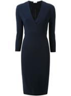 Scanlan Theodore Scuba V-neck Dress, Women's, Size: 12, Blue, Viscose