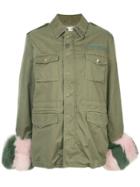 Tu Es Mon Trésor M65 Fur Trim Field Jacket - Green