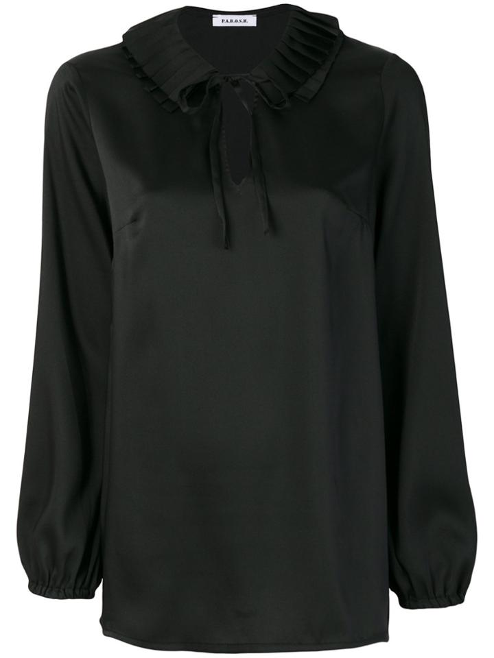 P.a.r.o.s.h. Pleated Collar Blouse - Black