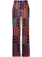 Msgm Printed Wide-leg Trousers - Multicolour