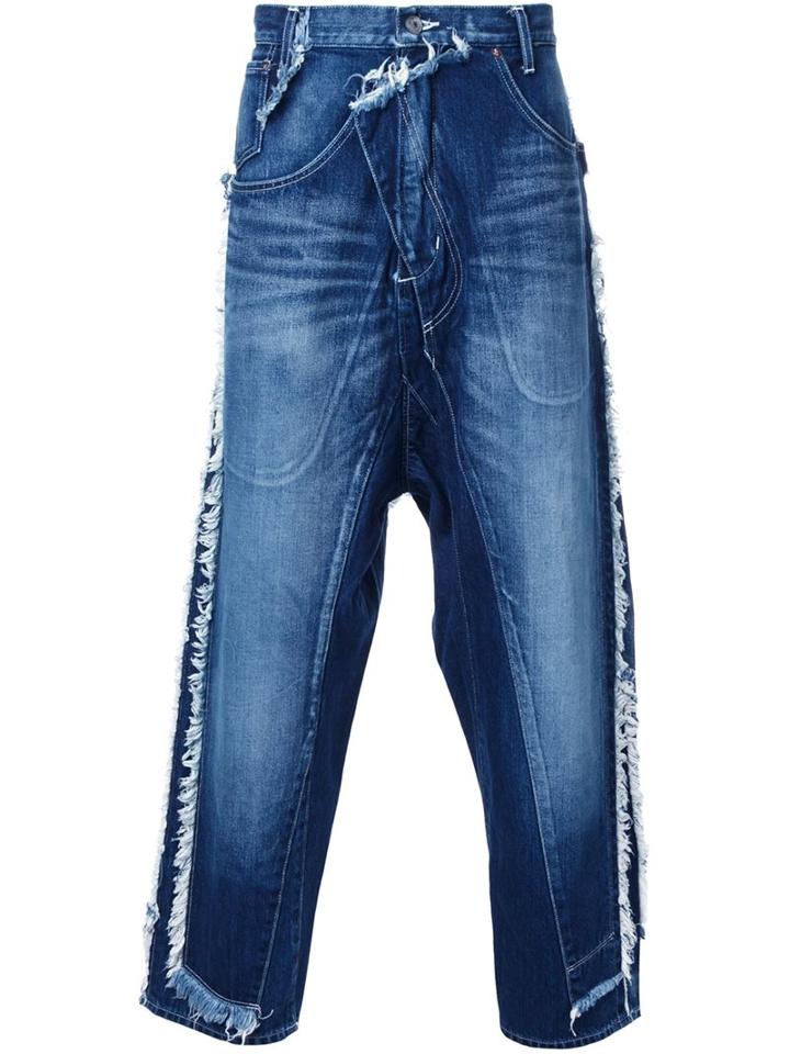Miharayasuhiro Sarouel Denim Pants, Men's, Size: 48, Blue, Cotton