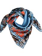 Burberry Scribble Print Scarf - Blue