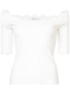 Milly Off-shoulder Scallop Top - White