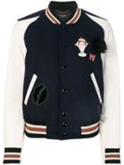 Coach - Multi-patches Bomber Jacket - Women - Nylon/viscose/wool - 4, Blue, Nylon/viscose/wool
