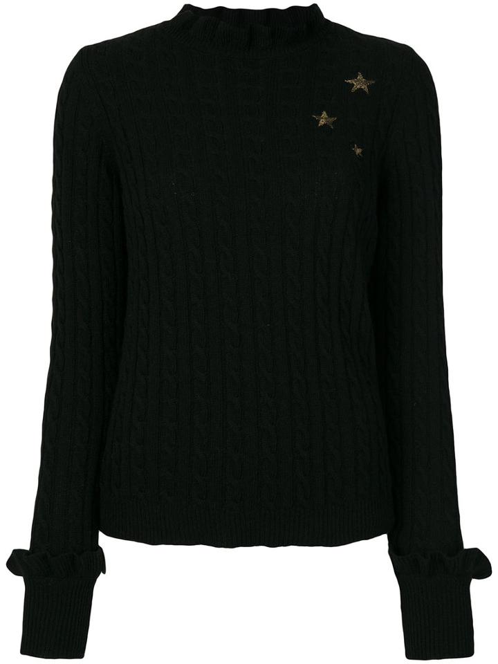 Red Valentino - Stars Jumper - Women - Polyamide/viscose/angora/wool - L, Black, Polyamide/viscose/angora/wool