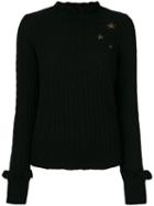 Red Valentino - Stars Jumper - Women - Polyamide/viscose/angora/wool - L, Black, Polyamide/viscose/angora/wool