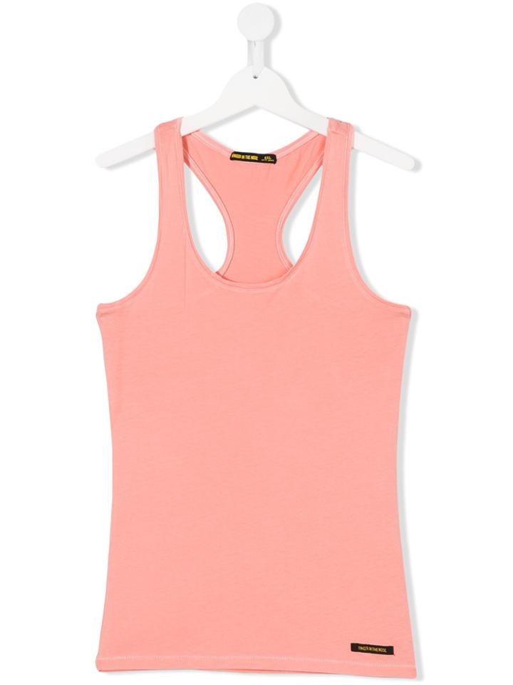 Finger In The Nose Logo Patch Tank Top - Pink & Purple