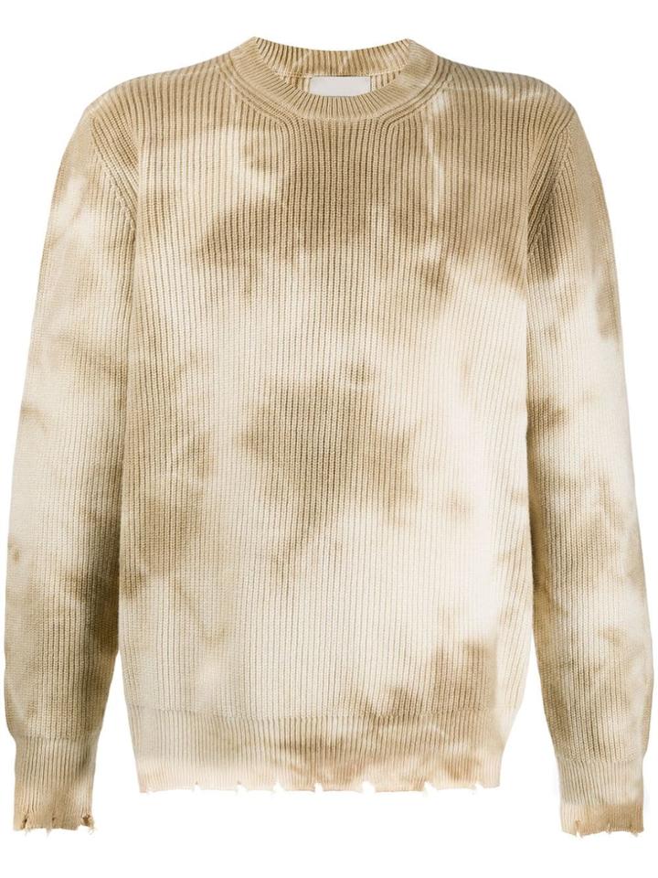 Laneus Tie-dye Print Jumper - Neutrals