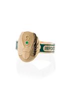 Foundrae 18k Yellow Gold Protection Cigarband Emerald Ring