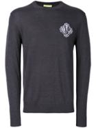 Versace Jeans - Embroidered Logo Sweatshirt - Men - Acrylic/wool - M, Grey, Acrylic/wool