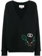 Gucci Tennis Motif Sweatshirt - Black