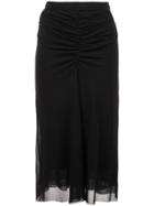Fuzzi Draped Pencil Skirt - Black