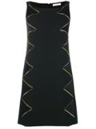 Versace Collection Studded Shift Dress, Women's, Size: 44, Black, Cotton/polyester/spandex/elastane/viscose