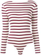 Harmony Paris Striped Leotard, Women's, Size: Medium, White, Cotton/spandex/elastane