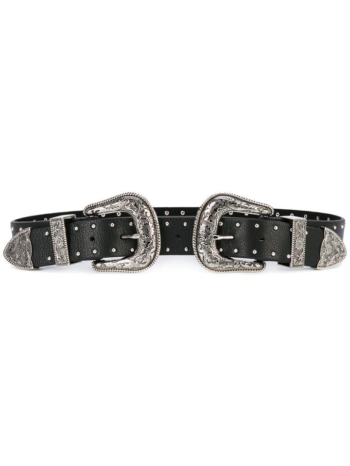 B-low The Belt - Double Buckle Belt - Women - Leather/metal - S, Black, Leather/metal