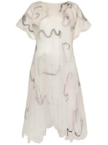 Susan Fang Ribbon-detail Layered Midi-dress - White