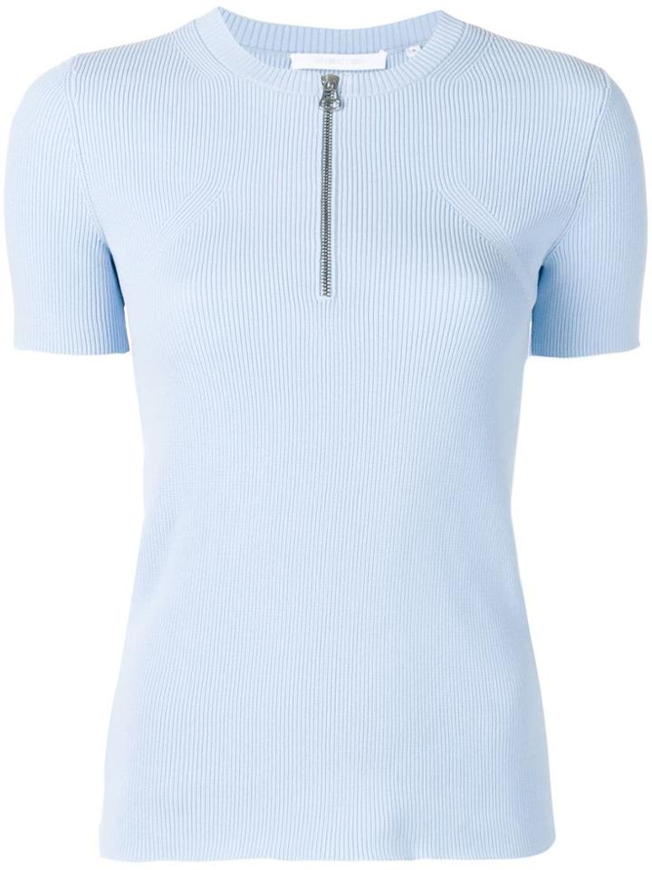 Helmut Lang Zip Front Knit T-shirt - Blue