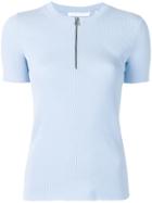 Helmut Lang Zip Front Knit T-shirt - Blue
