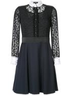 Loveless Collared Sheer Detail Dress - Black