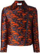 Akris Zipped Printed Jacket, Women's, Size: 40, Red, Polyester/silk/viscose
