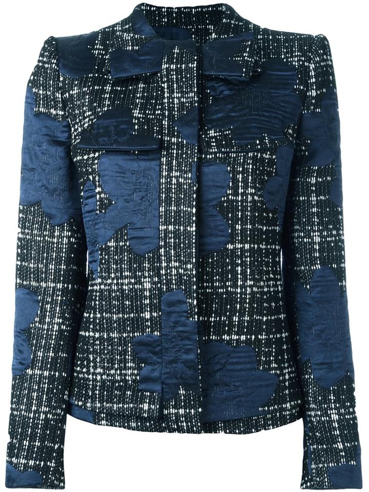 Giorgio Armani Tweed Jacket, Women's, Size: 42, Black, Acetate/acrylic/wool/silk