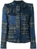 Giorgio Armani Tweed Jacket, Women's, Size: 42, Black, Acetate/acrylic/wool/silk