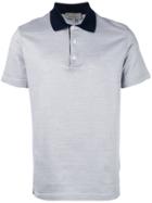 Canali Contrasting Collar Polo Shirt - Blue