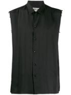 Saint Laurent Sleeveless Striped Shirt - Black