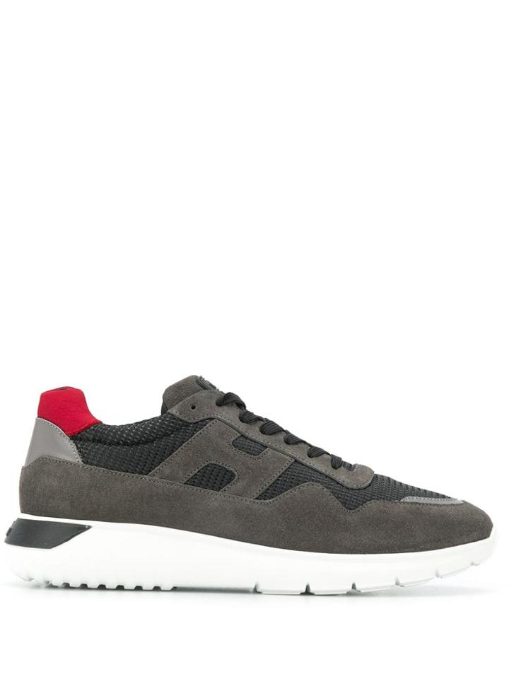 Hogan Ridged-sole Panelled Trainers - Grey