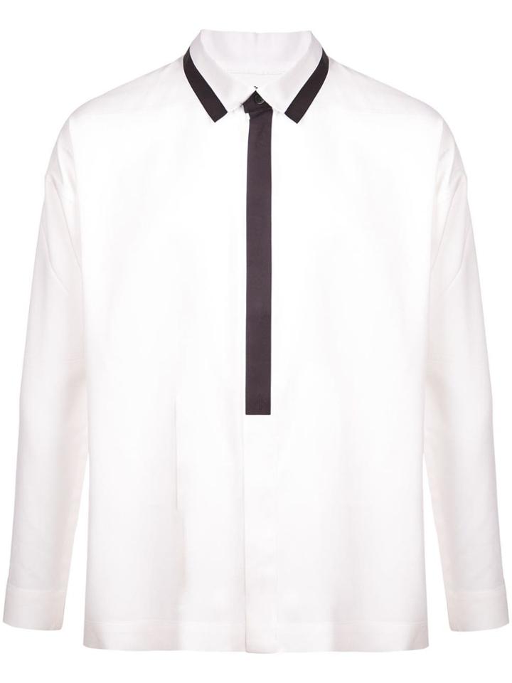 Homme Plissé Issey Miyake Contrast Stripe Shirt - White