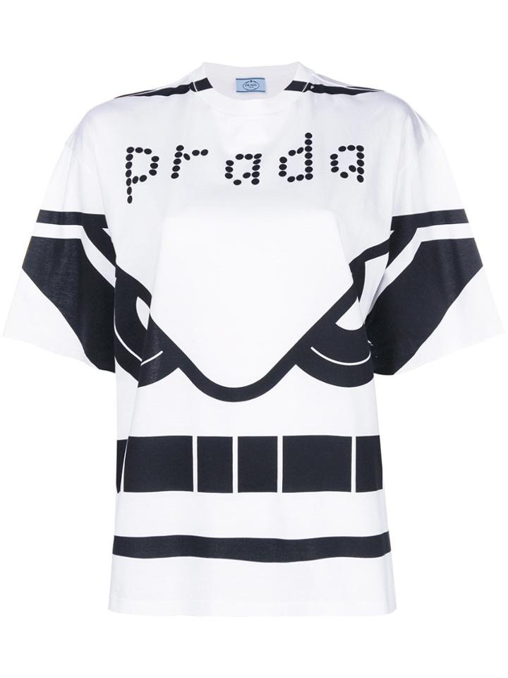 Prada Oversized Print T-shirt - White
