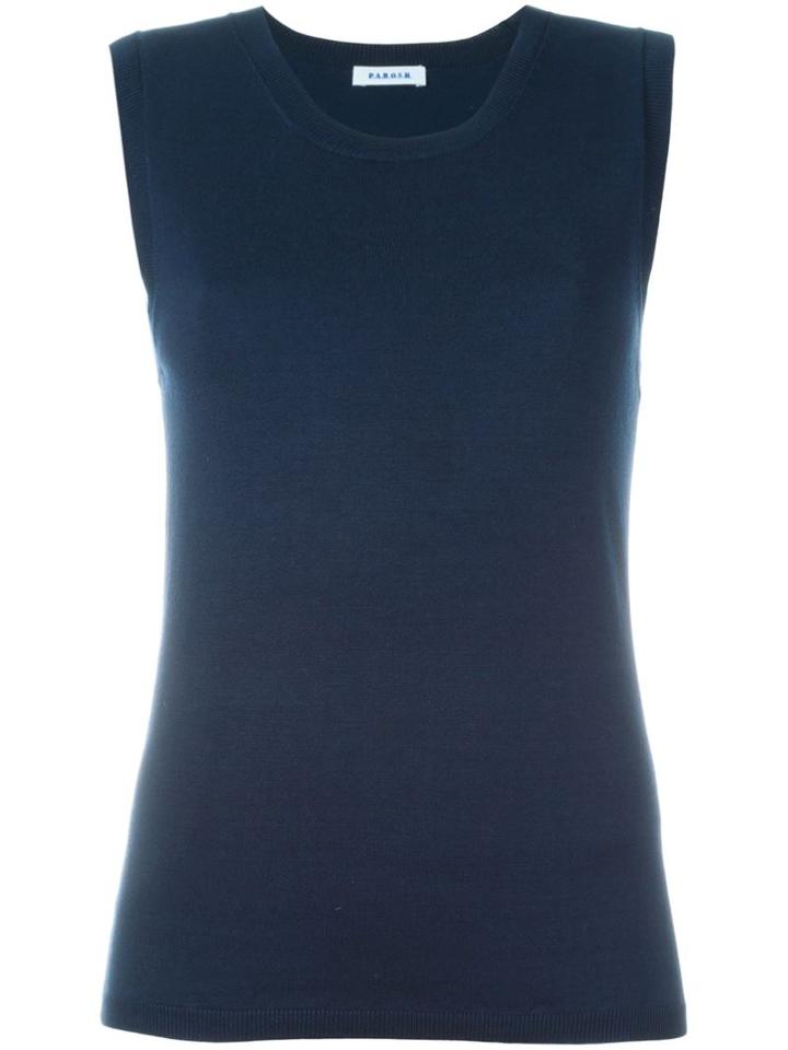 P.a.r.o.s.h. Sybil Tank Top, Women's, Size: L, Blue, Silk/spandex/elastane