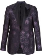 Lanvin Firework Jacquard Tuxedo Blazer, Men's, Size: 52, Black, Cotton