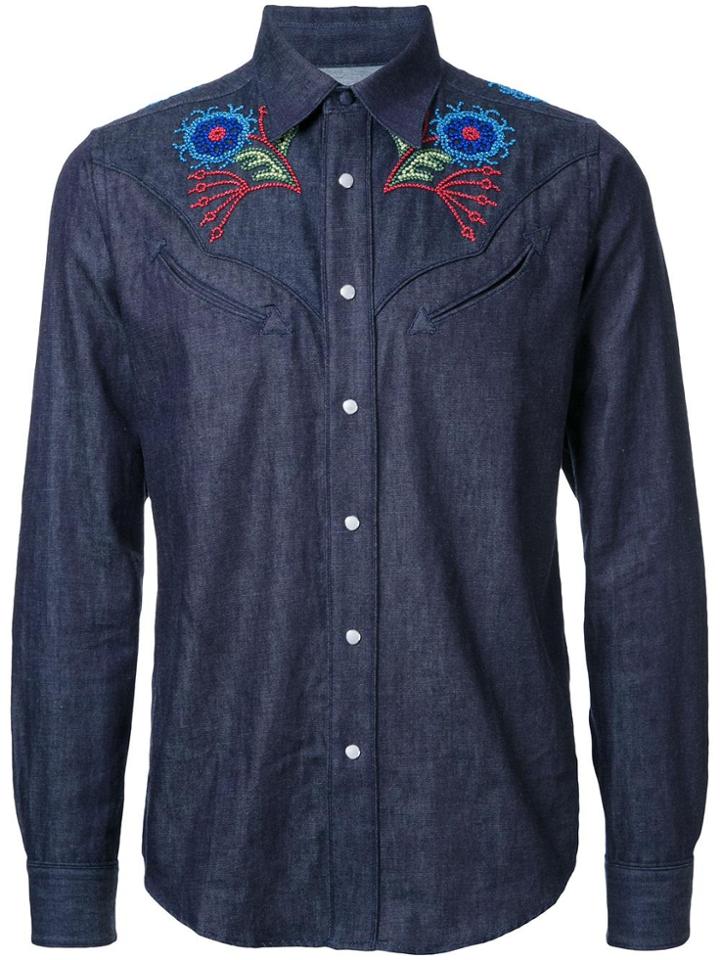 Taakk Embroidered Detailing Shirt - Blue