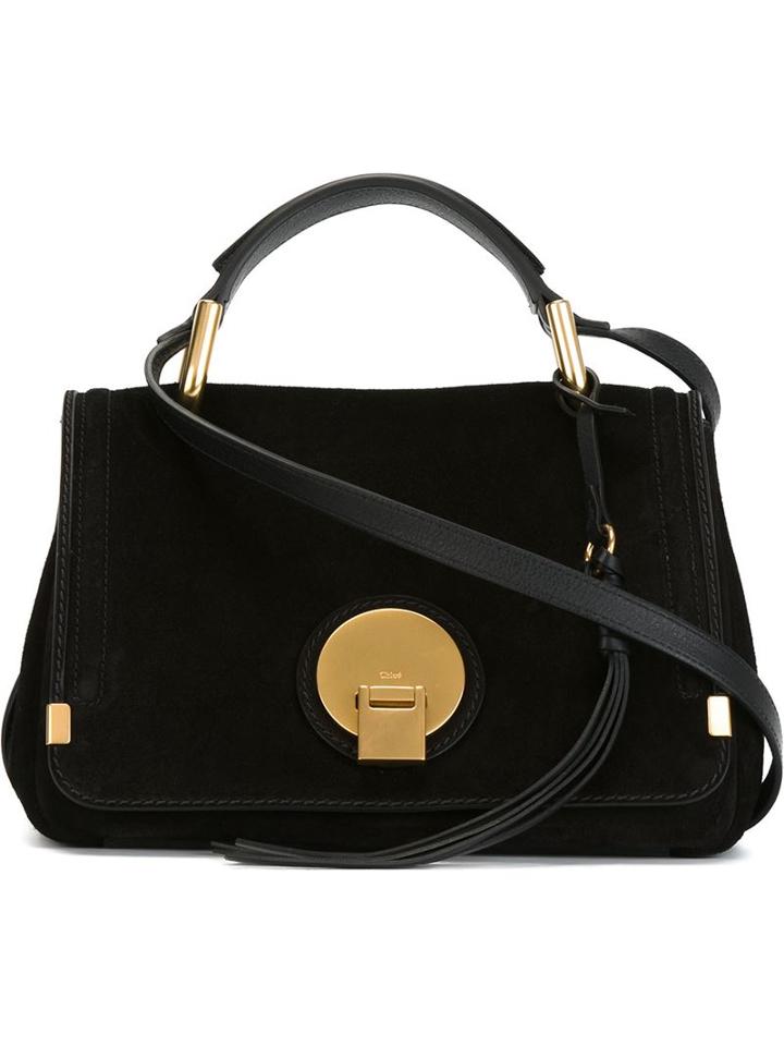 Chloé Indy Tote, Women's, Black, Suede
