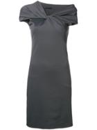 Helmut Lang Twist Neck Pencil Dress - Grey