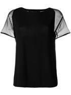 Federica Tosi Sheer Sleeved T-shirt - Black