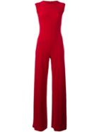 Norma Kamali - Fitted Jumpsuit - Women - Polyester/spandex/elastane - M, Red, Polyester/spandex/elastane