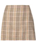 Alice+olivia Checked Mini Skirt - Brown