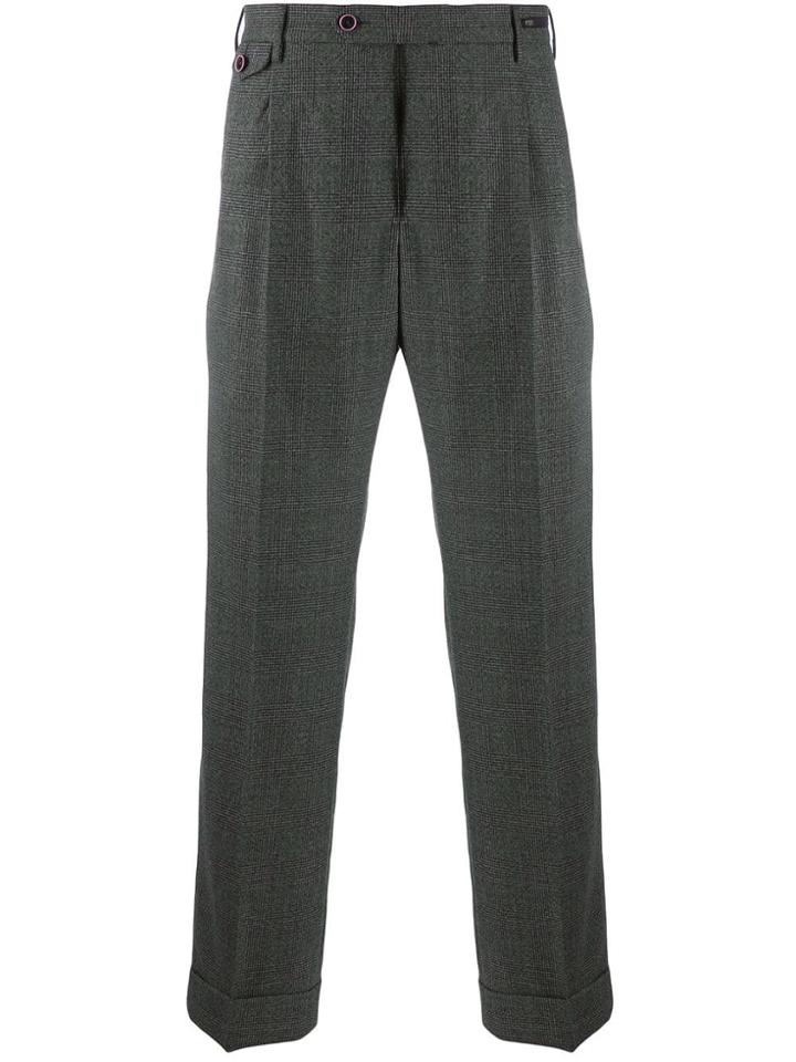 Pt01 Lower East Side Hepcat Plaid Trousers - Blue