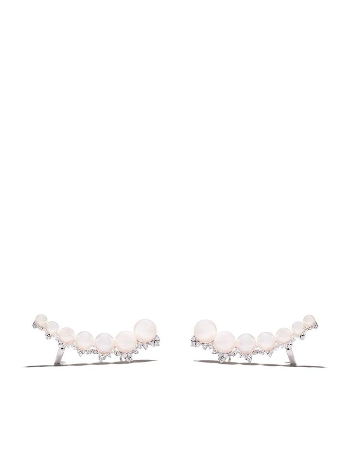 Yoko London 18kt White Gold Novus Akoya Pearl And Diamond Earrings - 7