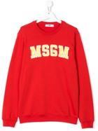 Msgm Kids Teen Logo Embroidered Sweatshirt