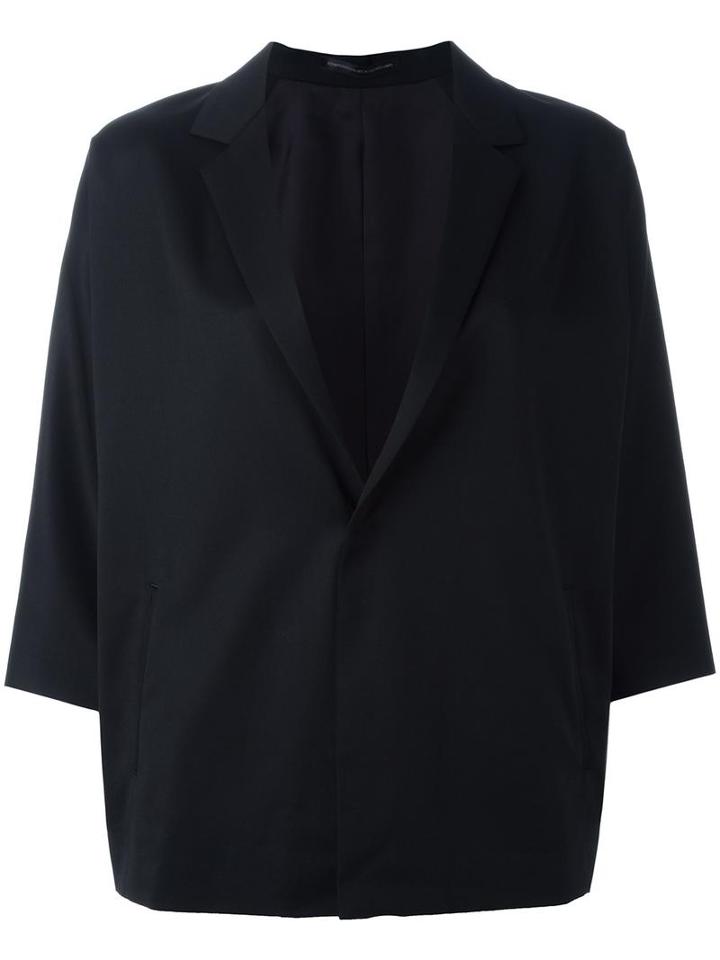 Y's Three-quarters Boxy Blazer, Women's, Size: Small, Black, Wool/cupro