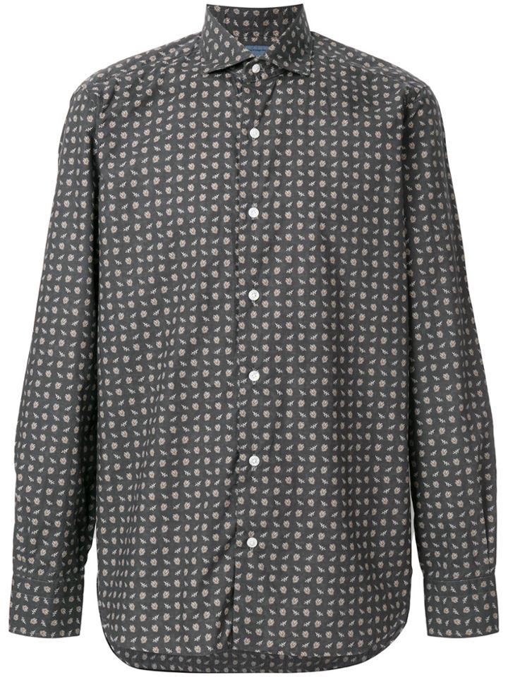 Barba Classic Printed Shirt - Grey